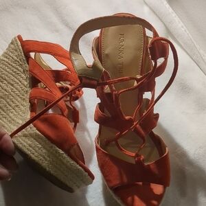 Ivanka Trump Women's Orange Wedge Sandals